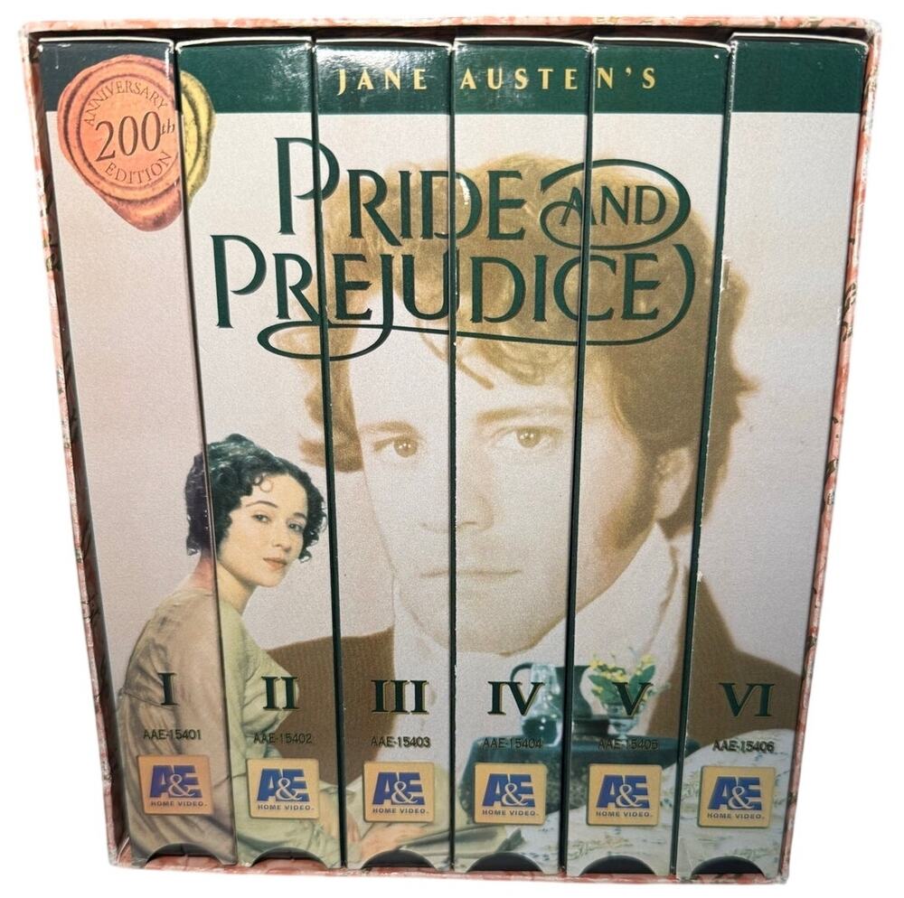 Jane Austen Pride & Prejudice 200th Anniversary VHS Box Set BBC A&E 6 Tape